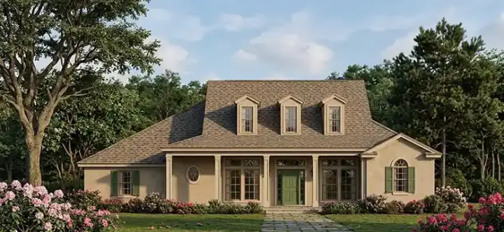 Country house plans 73-206 - front exterior, 3,814 sq ft, 4 bed, 3 bath house plans | Monster House Plans