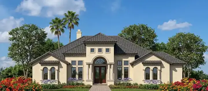 Florida house plans 73-208 - front exterior, 4,067 sq ft, 4 bed, 4 bath house plans | Monster House Plans