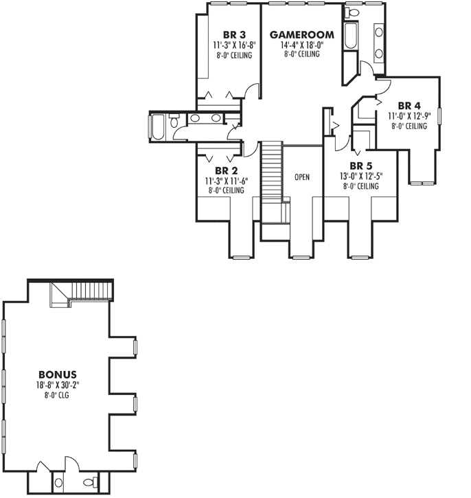 Upper/Second Floor Plan: 73-211
