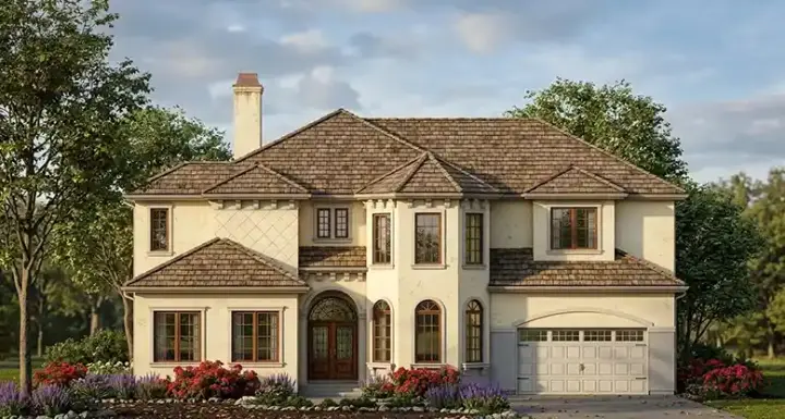 Mediterranean house plans 73-212 - front exterior, 4,549 sq ft, 4 bed, 4 bath house plans | Monster House Plans