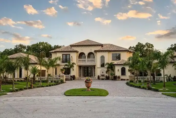 Mediterranean house plans 73-215 - front exterior, 6,083 sq ft, 5 bed, 5 bath house plans | Monster House Plans