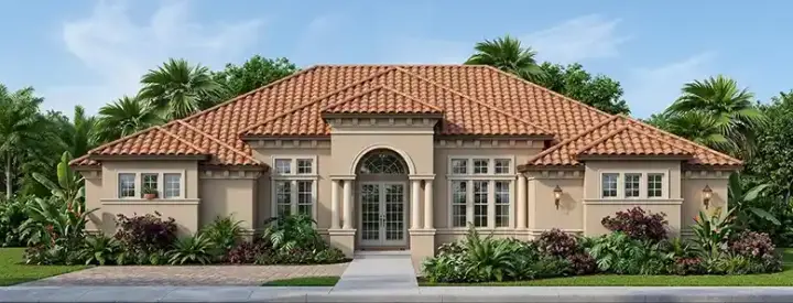 Florida house plans 73-242 - front exterior, 3,999 sq ft, 4 bed, 3 bath house plans | Monster House Plans
