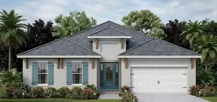 Florida house plans 73-247 - front exterior, 2,090 sq ft, 3 bed, 2 bath house plans | Monster House Plans