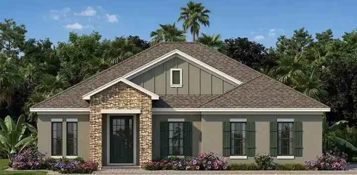 Florida house plans 73-248 - front exterior, 2,106 sq ft, 4 bed, 3 bath house plans | Monster House Plans