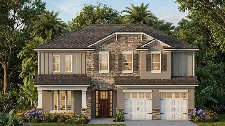 Craftsman house plans 73-263 - front exterior, 3,204 sq ft, 4 bed, 3 bath house plans | Monster House Plans