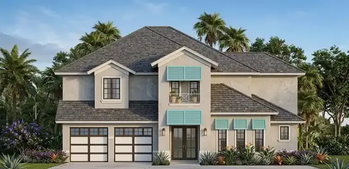 Florida house plans 73-269 - front exterior, 3,909 sq ft, 4 bed, 4 bath house plans | Monster House Plans