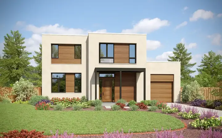 Modern house plans 74-1009 - front exterior, 2,113 sq ft, 4 bed, 3 bath house plans | Monster House Plans