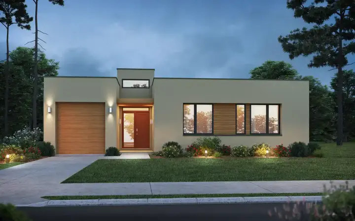 Modern house plans 74-1015 - front exterior, 1,949 sq ft, 3 bed, 3 bath house plans | Monster House Plans