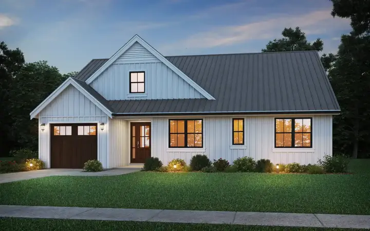 Modern Farmhouse house plans 74-1016 - front exterior, 1,971 sq ft, 3 bed, 3 bath house plans | Monster House Plans