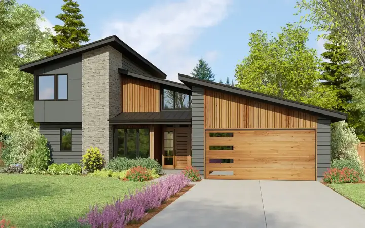 Contemporary house plans 74-1019 - front exterior, 2,716 sq ft, 3 bed, 2 bath house plans | Monster House Plans
