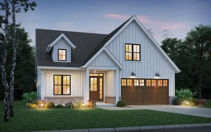 Modern Farmhouse house plans 74-1020 - front exterior, 1,690 sq ft, 3 bed, 2 bath house plans | Monster House Plans