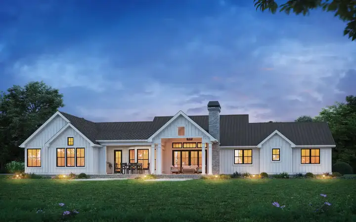 Modern Farmhouse house plans 74-1024 - front exterior, 3,282 sq ft, 4 bed, 3 bath house plans | Monster House Plans