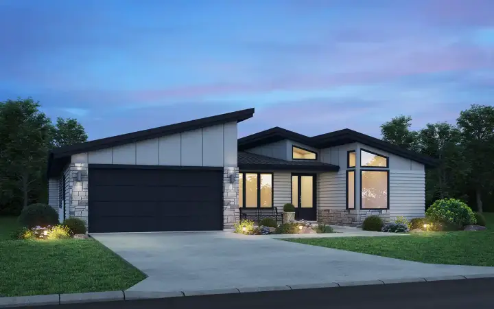 Contemporary house plans 74-1026 - front exterior, 2,377 sq ft, 3 bed, 3 bath house plans | Monster House Plans