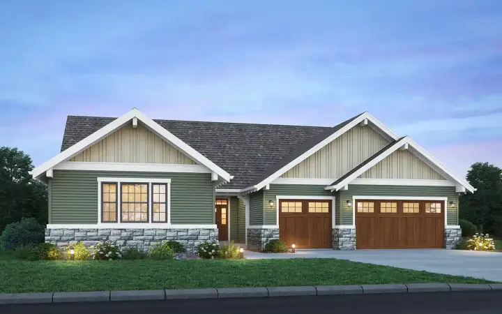 Craftsman house plans 74-1035 - front exterior, 2,745 sq ft, 3 bed, 2 bath house plans | Monster House Plans