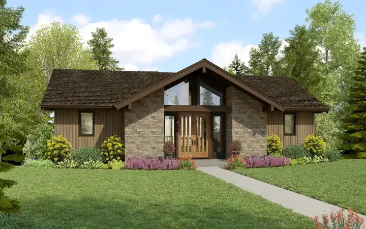 Contemporary house plans 74-1053 - front exterior, 2,684 sq ft, 4 bed, 4 bath house plans | Monster House Plans