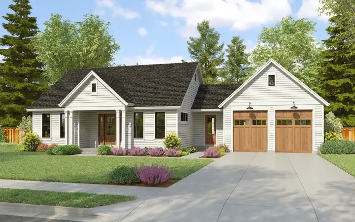 Modern Farmhouse house plans 74-1054 - front exterior, 1,619 sq ft, 3 bed, 2 bath house plans | Monster House Plans