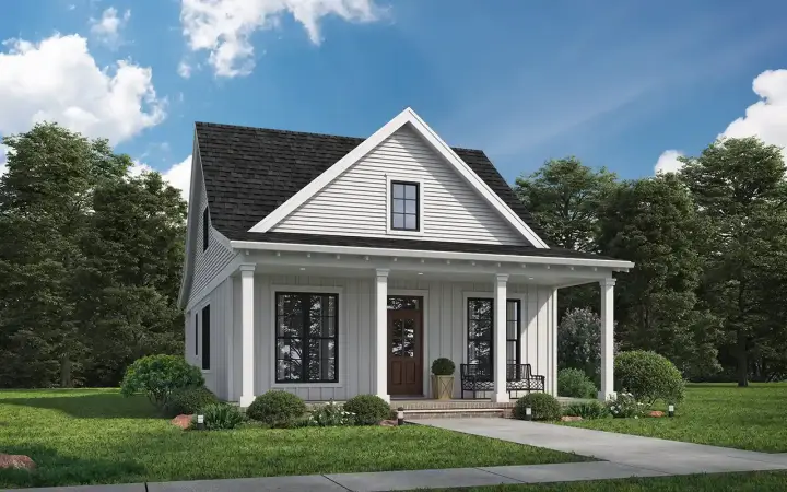 Country house plans 74-1055 - front exterior, 1,474 sq ft, 3 bed, 2 bath house plans | Monster House Plans