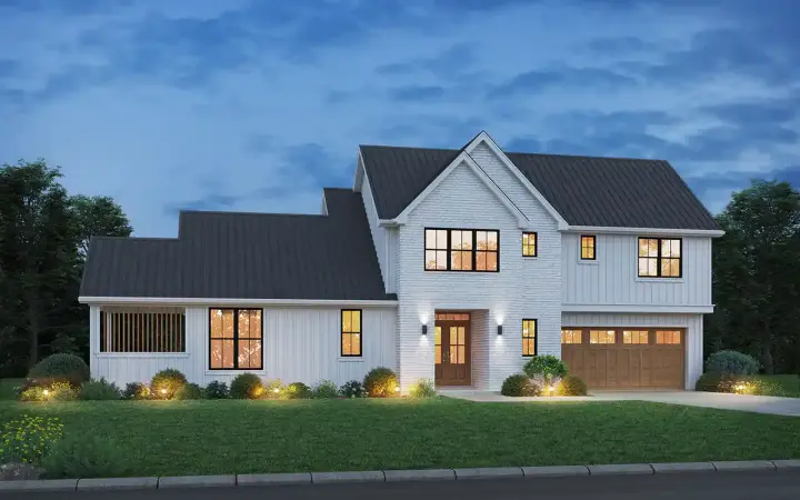 Modern Farmhouse house plans 74-1059 - front exterior, 2,149 sq ft, 3 bed, 2 bath house plans | Monster House Plans
