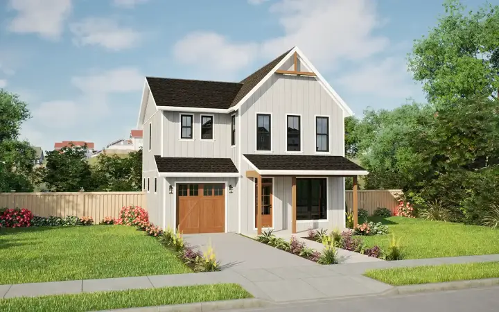 Modern Farmhouse house plans 74-1060 - front exterior, 1,545 sq ft, 3 bed, 2 bath house plans | Monster House Plans