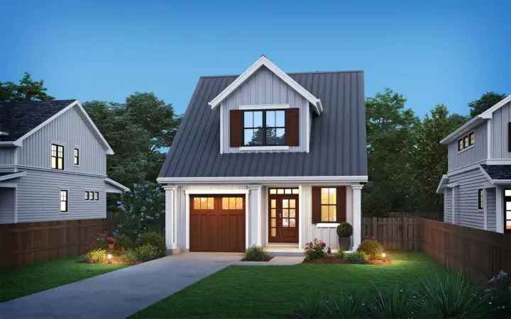 Modern Farmhouse house plans 74-1071 - front exterior, 2,049 sq ft, 3 bed, 2 bath house plans | Monster House Plans