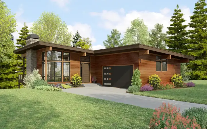 Contemporary house plans 74-1073 - front exterior, 2,558 sq ft, 4 bed, 3 bath house plans | Monster House Plans