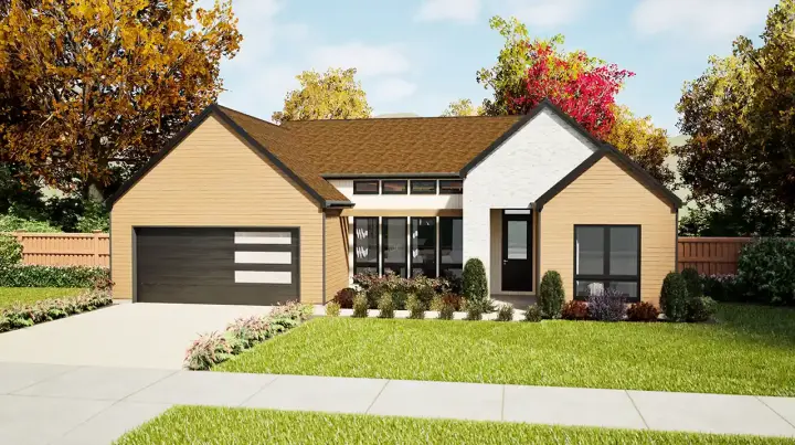 New American house plans 74-1075 - front exterior, 1,772 sq ft, 3 bed, 2 bath house plans | Monster House Plans