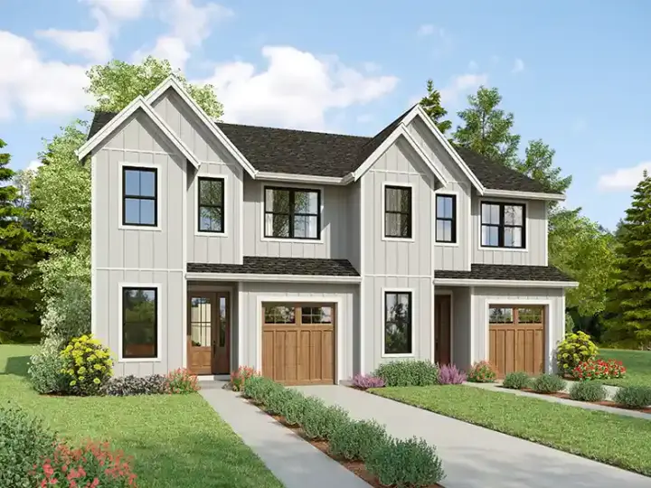 Modern Farmhouse house plans 74-1080 - front exterior, 3,574 sq ft, 6 bed, 4 bath house plans | Monster House Plans