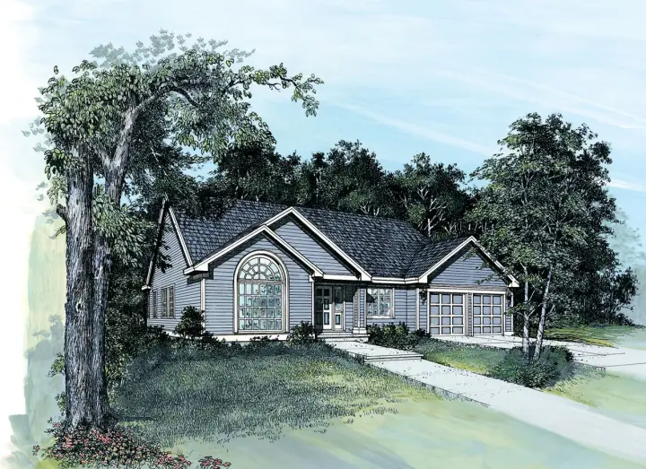 Traditional house plans 74-112 - front exterior, 1,843 sq ft, 3 bed, 2 bath house plans | Monster House Plans