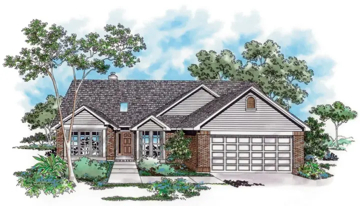 Traditional house plans 74-114 - front exterior, 1,687 sq ft, 3 bed, 2 bath house plans | Monster House Plans