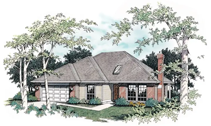 Traditional house plans 74-116 - front exterior, 1,865 sq ft, 3 bed, 2 bath house plans | Monster House Plans