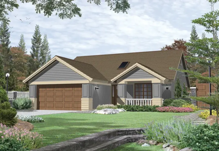Craftsman house plans 74-119 - front exterior, 1,420 sq ft, 2 bed, 2 bath house plans | Monster House Plans