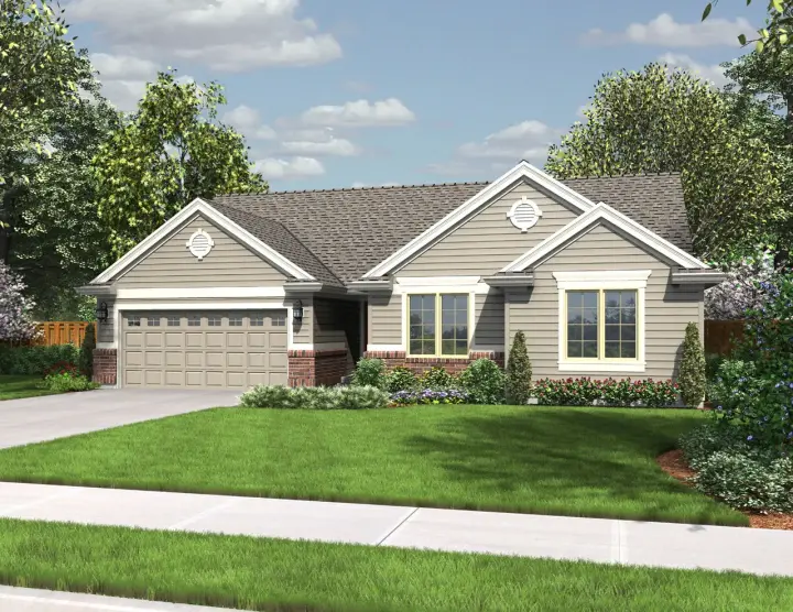 Traditional house plans 74-125 - front exterior, 1,467 sq ft, 3 bed, 2 bath house plans | Monster House Plans