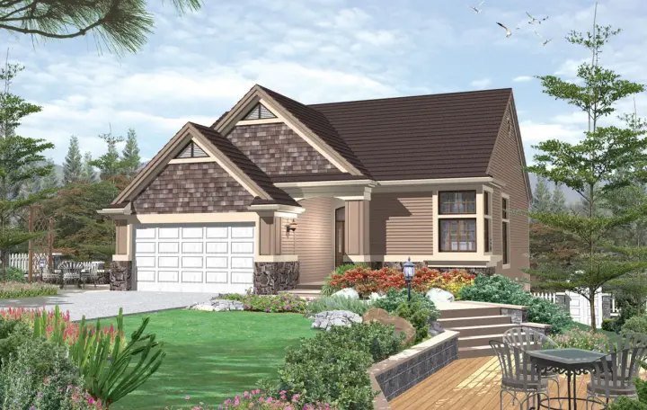 Craftsman house plans 74-126 - front exterior, 1,740 sq ft, 3 bed, 2 bath house plans | Monster House Plans