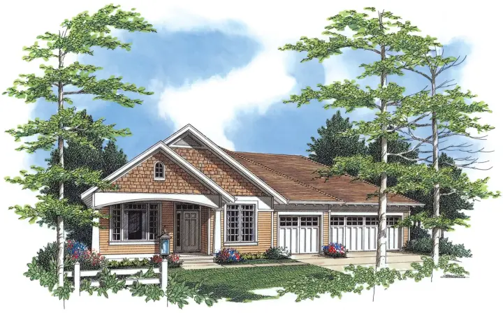 Craftsman house plans 74-128 - front exterior, 1,999 sq ft, 3 bed, 2 bath house plans | Monster House Plans