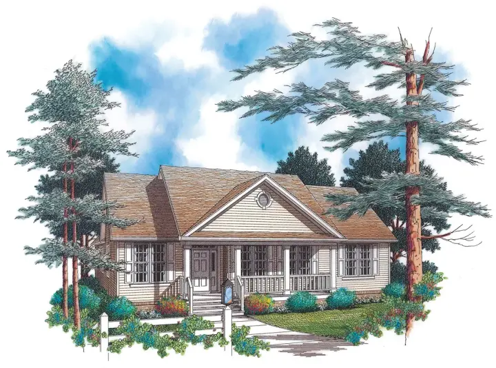 Craftsman house plans 74-129 - front exterior, 1,771 sq ft, 3 bed, 2 bath house plans | Monster House Plans