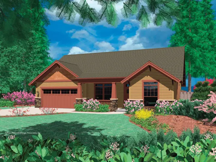 Craftsman house plans 74-139 - front exterior, 1,683 sq ft, 3 bed, 2 bath house plans | Monster House Plans