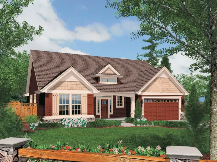 Cottage house plans 74-147 - front exterior, 1,797 sq ft, 3 bed, 2 bath house plans | Monster House Plans