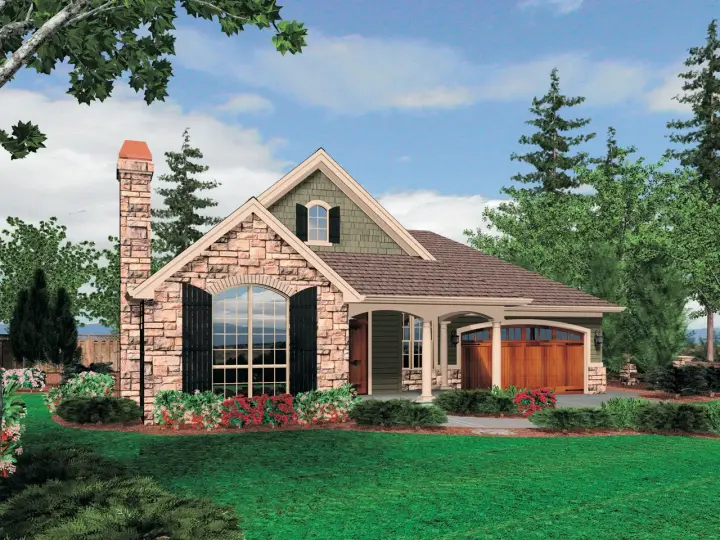 Craftsman house plans 74-149 - front exterior, 1,802 sq ft, 3 bed, 2 bath house plans | Monster House Plans