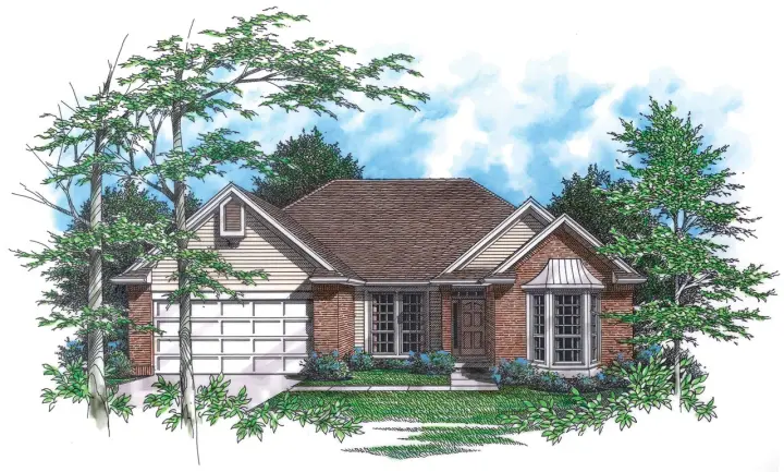 Traditional house plans 74-160 - front exterior, 2,656 sq ft, 4 bed, 3 bath house plans | Monster House Plans
