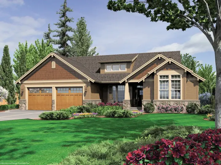 Craftsman house plans 74-162 - front exterior, 2,964 sq ft, 4 bed, 3 bath house plans | Monster House Plans