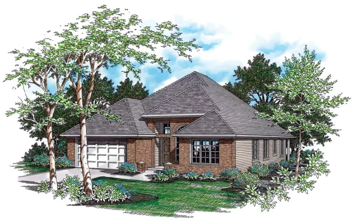 Traditional house plans 74-164 - front exterior, 2,089 sq ft, 3 bed, 2 bath house plans | Monster House Plans