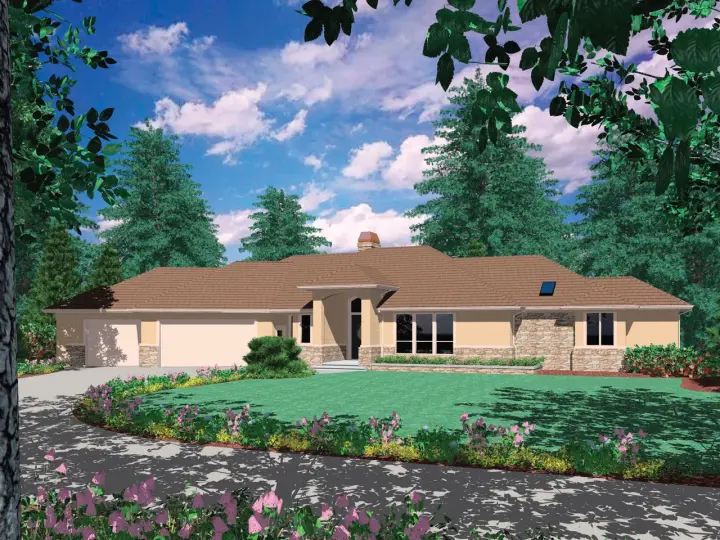 Contemporary house plans 74-178 - front exterior, 2,670 sq ft, 3 bed, 3 bath house plans | Monster House Plans