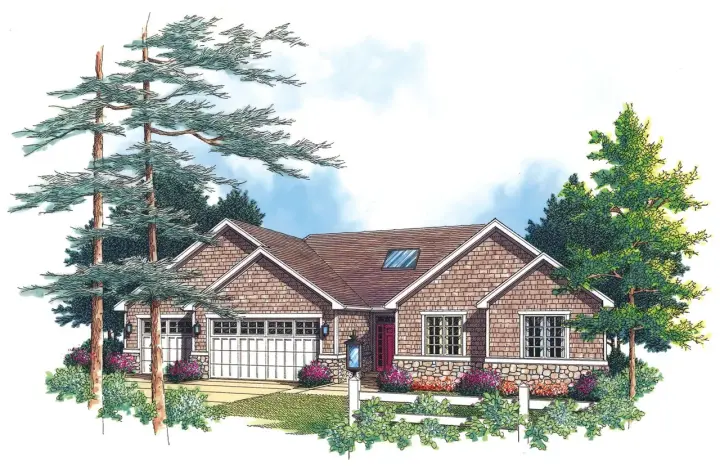 Ranch house plans 74-179 - front exterior, 2,149 sq ft, 3 bed, 2 bath house plans | Monster House Plans
