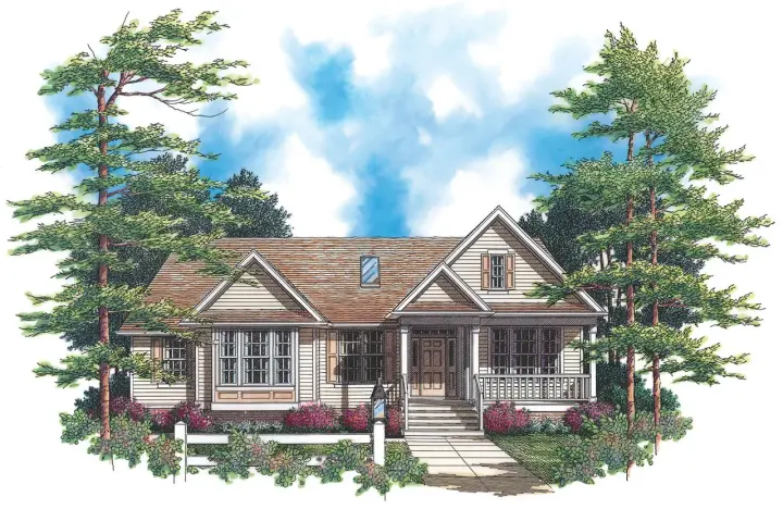 Craftsman house plans 74-181 - front exterior, 2,227 sq ft, 3 bed, 2 bath house plans | Monster House Plans