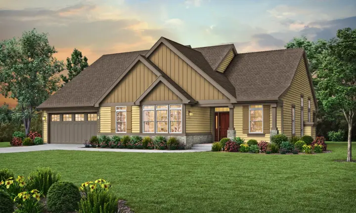 Craftsman house plans 74-187 - front exterior, 2,054 sq ft, 3 bed, 2 bath house plans | Monster House Plans