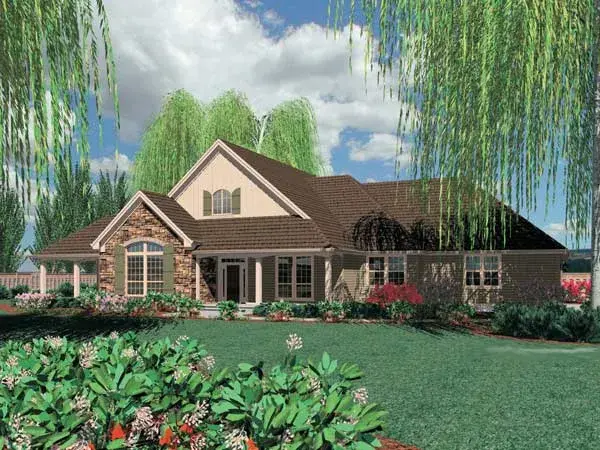 Craftsman house plans 74-191 - front exterior, 2,650 sq ft, 3 bed, 2 bath house plans | Monster House Plans
