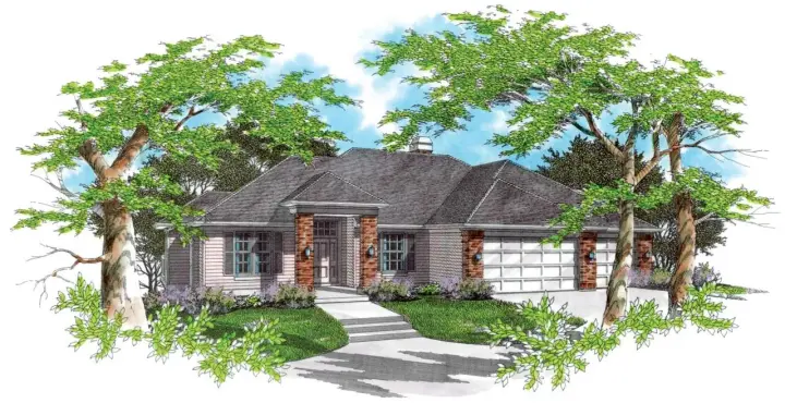 Traditional house plans 74-201 - front exterior, 3,227 sq ft, 3 bed, 2 bath house plans | Monster House Plans