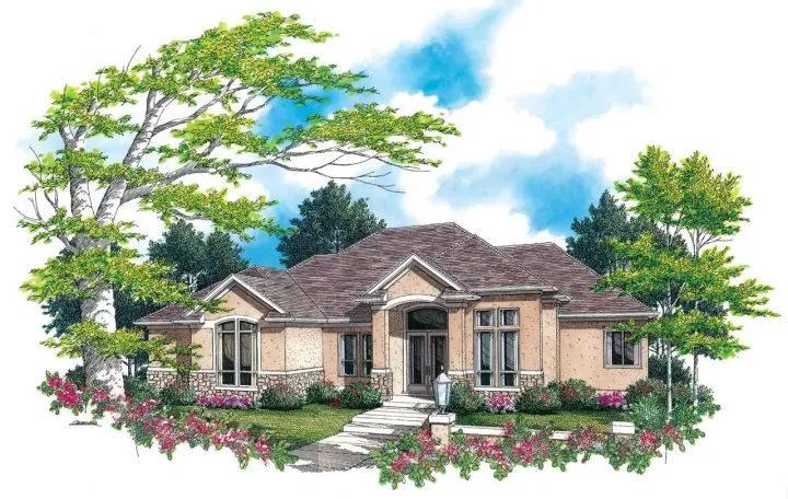 Traditional house plans 74-206 - front exterior, 3,911 sq ft, 4 bed, 3 bath house plans | Monster House Plans