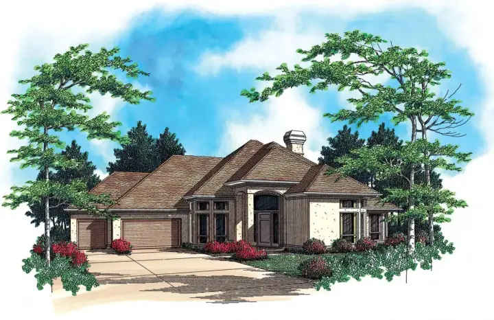 Contemporary house plans 74-210 - front exterior, 3,168 sq ft, 3 bed, 2 bath house plans | Monster House Plans