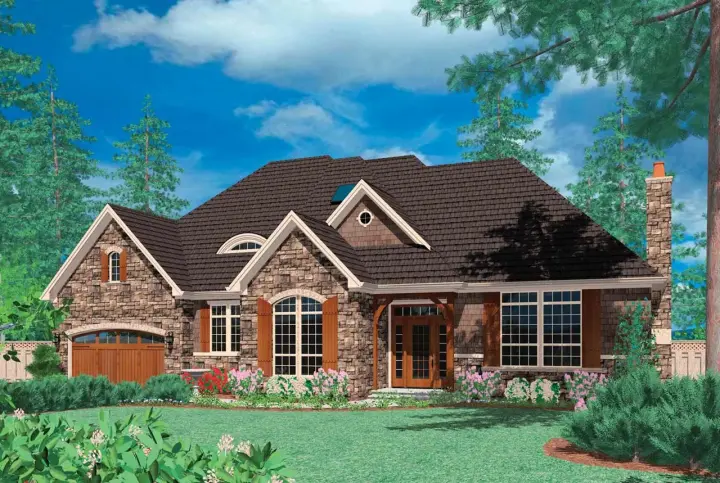 Craftsman house plans 74-213 - front exterior, 3,985 sq ft, 4 bed, 3 bath house plans | Monster House Plans